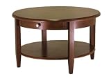 Concord Round Coffee Table With Drawer And Shelf By Winsome Wood