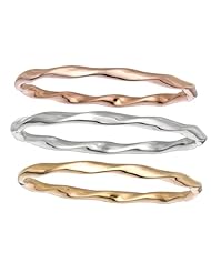 ITALY Sterling Silver Large Twisted Bangle Bracelets - Rose, Yellow, White