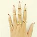 Sankuwen Fashional 7pcs Stack Plain Rings Cute Eye Bowknot Crown Rhinestone Joint Rings