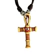 Ahnk with Eye Pendant with Adjustable Slip Knot Necklace