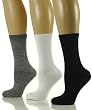 Womens Premium Bamboo Crew Socks Solid Colors - 3 Pack