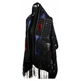 Handmade Diamond Art 100% Silk Velvet Scarf Wrap, One size