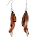 Handcrafted Natural Golden Shadow Feather Earrings MADE WITH SWAROVSKI ELEMENTS