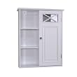 Elegant Home Fashions Dawson Collection Shelved Wall Cabinet with Storage Cubbies, White
