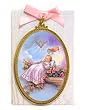 Girls' Baptism Crib Medallion with Pink Ribbon
