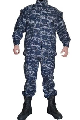 Mil NWU 海軍 US Navy ネイビー デジタル迷彩 迷彩服 ピクセルブルー 上下セット (L)