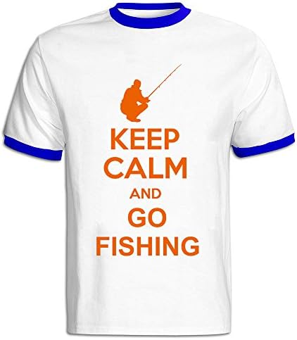 FZZS Men's Keep Calm Go Fishing Baseball T-shirt RoyalBlue Small