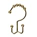 Honla Metal Bathroom Accessories,2-Line Style Shower Curtain Hooks/Rings,Double Glide on Bath Rod to Hang Curtain and Liner,Heavy Duty Hangers for Caddy Organizer Hanging-Set of 12-Brass