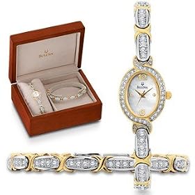 Bulova Crystal Ladies Watch and Bracelet Set 98X104