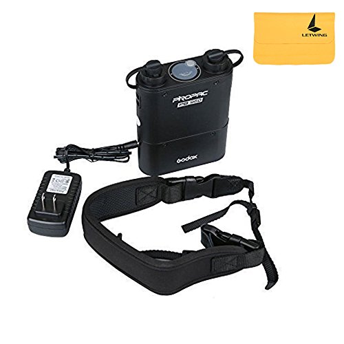 Godox IMPROVED Propac 4500mAh PB960 Flash Power Battery Pack Kit with Dual Output for Godox AD360 AD180 Flash Canon 580EX II, 580EX, 550EX, Nikon SB-900 SB-800 SB-80DX, SONY HVL-F58AM HVL-F43AM, Metz Flash,includes:(1)Black PB960 Battery Kit