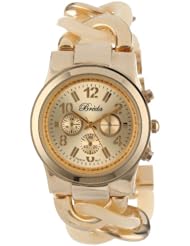 Breda Womens 2331-Horn Locklin Horn and Gold Circular Links Watch
