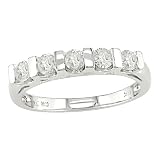 14K White Gold 1/2 ctw Diamond 5-Stone Anniversary Ring