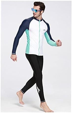 AZSHARAA summer surfing suits snorkeling long-sleeved zipper jellyfish wetsuit Ladies and Men's wetsuit S to XXXL white (Men's White, L)