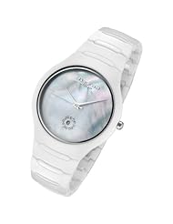 Cirros Milan Luxury Unisex Mens & Womens White Ceramic Watch with Crystals and a Mother of Pearl Dial 2376GW