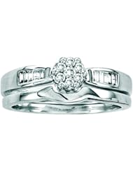 0.25CTW-DIA FLOWER BRIDAL-SET
