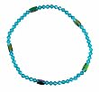 Anklet - A96 - Swarovski TM Crystal and Fire Polished Faceted Glass Beads - Stretch ~ Blue Zircon Iridescent