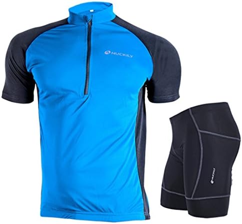 JCKO Men's Cycling Tee Quick Dry Suit 1 Set Shirt+Short Blue US 3XL/Label 3XL