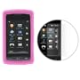 Durable Flexible Soft Hot Pink Silicone Skin Case + Clear Reusable LCD Screen Protector for LG VU CU920 CU915 Cell Phone