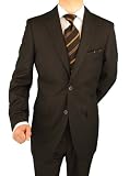 Presidential Suit Italian Modern Fit Single Breasted Mens Suit 2 Pcs Business Suit Brown Striped