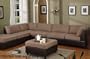 5 pcs Sectional Sofa Set with Contemporary Style Design in Saddle