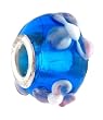 Pandora Style Charm Bead (Z250) Murano Style Lampwork Glass (16mm x 11mm) (fits Troll too)