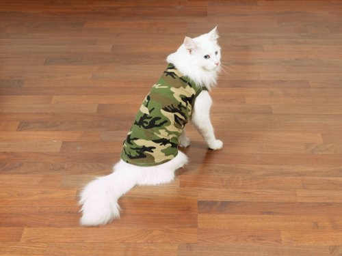 Cat Shirt – Savvy Tabby Camo Tank – Green – Small