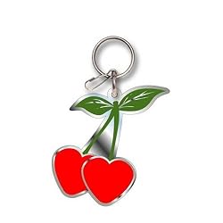 Cherry Hearts Enamel Key Chain
