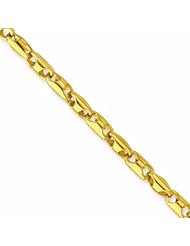 Genuine 14K Yellow Gold 4Mm Fancy Barrel Link Bracelet 8.5 Inches 100% Satisfaction Guaranteed.