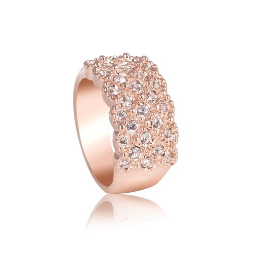 Fashion Plaza Ring Band CZ Use Austrian Crystal Engagement Wedding R239