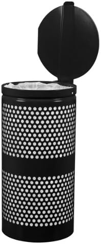 Landscape Waste Receptacles, 10 gal Perforated Black Gloss