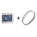 Midnight Moon Italian Charm Bracelet