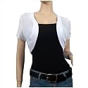 Plus Size White Open Front Cropped Bolero Shrug