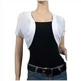 White Open Front Plus Size Cropped Bolero Shrug