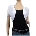 White Open Front Plus Size Cropped Bolero Shrug