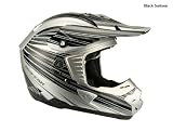 No Fear MX 6096BS OPTIMAL II Mens BMX / Motocross Racing Helmet in Black and White Size Small