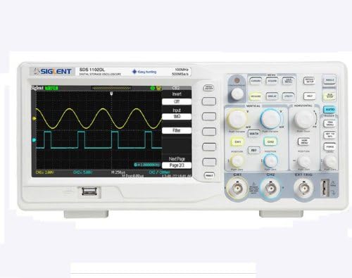 Siglent SDS1102DL 100MHz 7" Display Digital Storage Oscilloscope 2CH+1EXT 500MSa/s Real Time Sample Rate AC 100-240V, 45Hz-440Hz