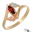 BLACK HILLS GOLD Made in Usa High Quality Ring With Genuine Garnet Made of Two tone Gold - Certificate Available.