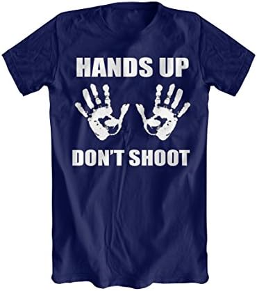 Hands Up Dont Shoot T-Shirt (Ferguson, St. Louis) (XX-Large, Navy Blue)