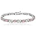 Bria Lou Silver Flashed Brass Created Pink Opal & Diamond Accent Infinity Link Bracelet, 7.5