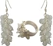 Earrings and Ring Set Silver Rainbow Jewelry (ers046)