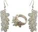 Earrings and Ring Set Silver Rainbow Jewelry (ers046)
