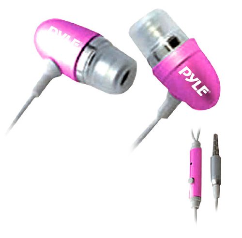Pyle PIEHIP20P Ultra Slim In-Ear Earbud Stereo Headphones and Microphone for Cell Phone/iPhone 3G/iPod/MP3 Player (Pink)
