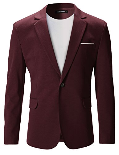 Flatseven mens slim fit casual premium blazer jacket (b…