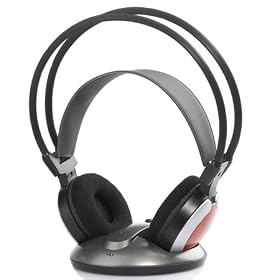 Wireless Cordless TV PC MP3 Computer Headphones-Frisby FHP301W - Great value, works from 30 ft distance, compatible with any TV (plasma LCD RCA etc, or PC, or MP3 CD DVD Player).