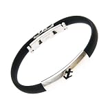 Horoscope Zodiac Signs Sagittarius Bracelet. Stainless Steel Sagittarius on Super Black Silicon Band Jelly Bracelet / Lucky Fortune Zodiac Sign Sagittarius November 22 to December 21 Birthday