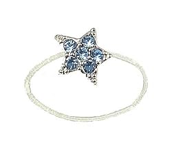 Toe Ring - T39 - Crystal Illusion - Small Star ~ Lt. Sapphire (Blue)
