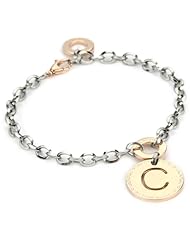 Rebecca "Word" Rose Gold Over Bronze Letter "C" Bracelet