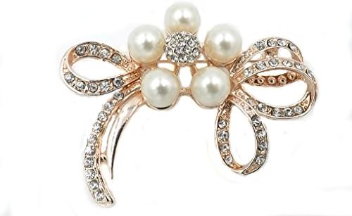 Rose Gold Bow Shaped Brooch / Vintage Style Brooch / Brooch Wedding Bouquet