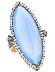 Azaara "Romantic" Chalcedony Marquis Ring, Size 6