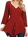 Sakkas Geena Long Tall V Neck 3/4 Length Bell Sleeve with Adjustable Side Straps